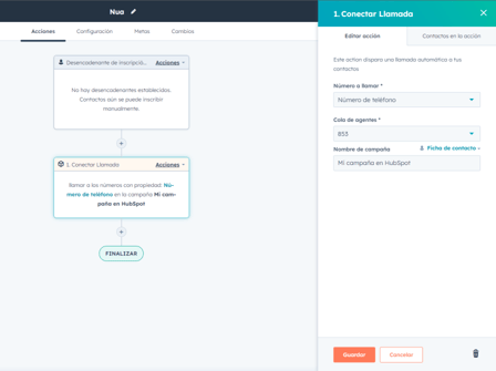 Llamadas predictivas desde HubSpot