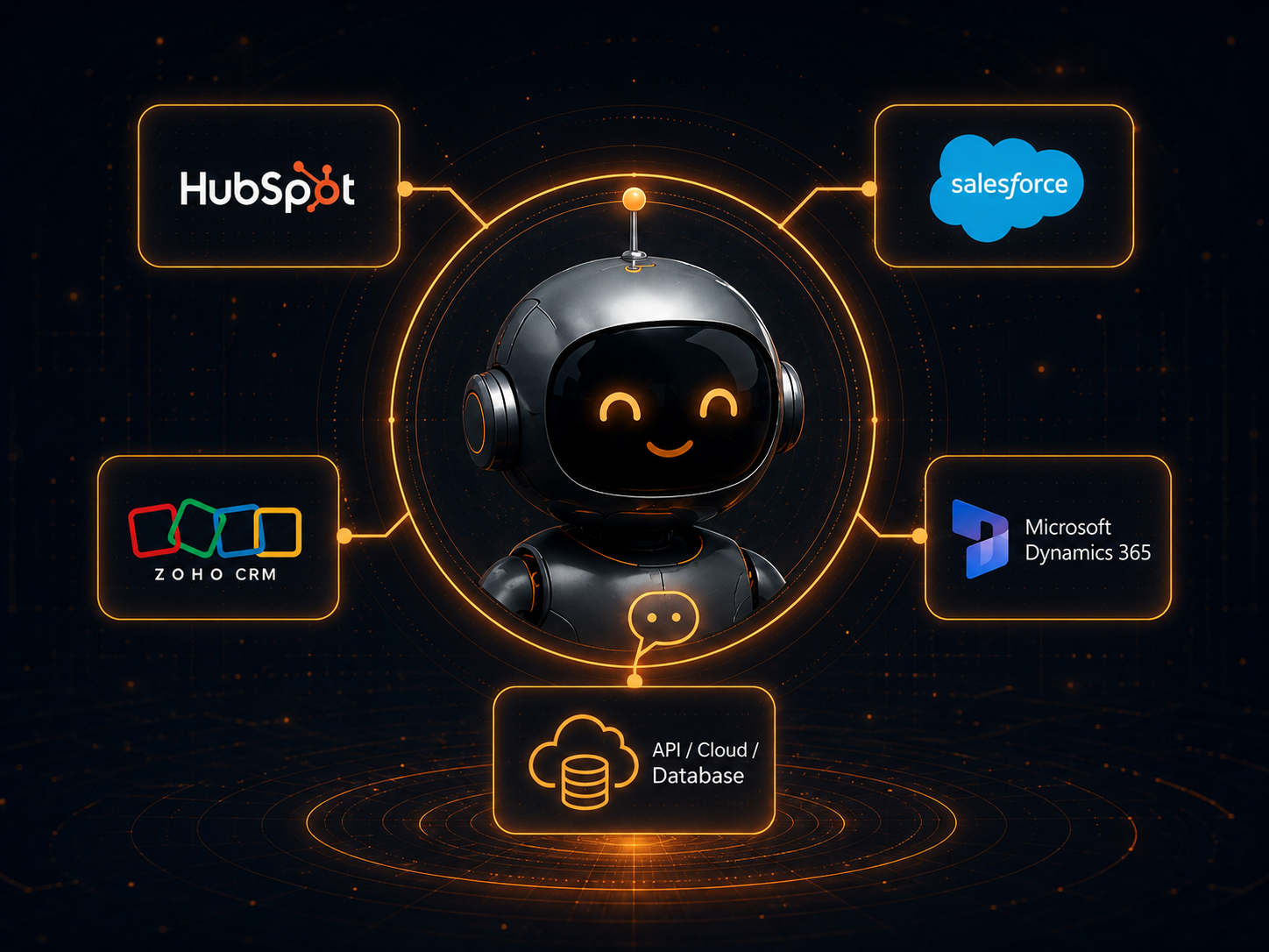 Conecta Nua Talker con las plataformas que tu empresa ya utiliza, como HubSpot, Salesforce, Zoho CRM, Microsoft Dynamics 365, sistemas de citas, catálogos digitales, bases de datos o APIs empresariales. Conecta Nua Talker con las plataformas que tu empresa ya utiliza, como HubSpot, Salesforce, Zoho CRM, Microsoft Dynamics 365, sistemas de citas, catálogos digitales, bases de datos o APIs empresariales.